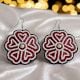 Handmade Jewelry Floral Beaded Statement Earrings